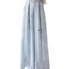 Traje de Satén de Acetato de Seda Hielo Tie-Dye Pantalones de Pierna Ancha para Mujer Verano Delgado Cintura Alta Plisado Protección Solar Casual Pantalones Largos hasta el Suelo