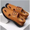 Nuevas Sandalias de Hombre de Comercio Exterior, Zapatos Casuales Transpirables de Verano, Zapatos de Hombre Transfronterizos, Zapatos Huecos de Cuero para Hombre de Comercio Exterior al por Mayor