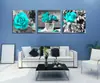 Pintura Decorativa Moderna Minimalista Tripla Preto e Branco Azul Rosa Pintura em Spray Criativa Parede de Fundo de Sofá Pintura para Pendurar Pintura a Óleo