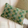 Funda de Cojín para Sofá de Sala de Estar Verde Retro Funda de Almohada Cubierta para Cojín de Tiro para Dormitorio Mesita de Noche Ventana Saliente Funda de Cojín Lumbar