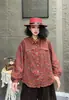 Otoño 2026 Nueva Moda Estampada Cuello Solapa Holgada Adelgazante Manga Larga Camisa de Madre Blusa Elegante Mayoreo