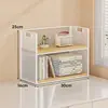 Estante de mesa, organizador de arquivos vertical de vários níveis, prateleira de armazenamento por assunto, armário de armazenamento de livros para mesa de estudante