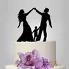 Decoração de Bolo de Casamento em Acrílico Noivo e Noiva de Mãos Dadas Olhando para Cartão Inserido Noivo e Noiva Crianças Cartão de Inserção para Bolo