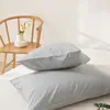 Fronhas de Algodão Lavado de Cor Sólida, um Par de Fronhas Individuais Novas de Algodão Puro, um Par de Capas de Forro para Uso Doméstico Duplo