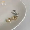 Brincos de Argola Modernos com Estilo Versátil, Luxo Leve e Sensação de Alta Qualidade, Presilhas de Orelha com Zircônia Sintética, Brincos de Pérola para Mulheres, Brincos de Pino para Orelhas Sensíveis