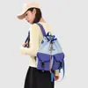 Mochila Funcional de Bloques de Color para Mujer, Bolso de Viaje Versátil Casual de Gran Capacidad, Mochila de Senderismo al Aire Libre para Estudiantes de Otoño para Hombre