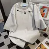 Estilo Nuevo Verano 2025 Casual Holgado Ropa de Trabajo Top con Estampado Divertido de Graffiti Camiseta Retro de Manga Corta de Longitud Media para Mujer