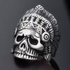Anillo de personalidad de plata tailandesa retro al por mayor joyería anillo dominante hombre europeo y americano rock punk calavera Halloween