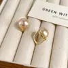 Pendientes de Perlas de Media Cara Color Champagne Estilo Coreano, Pendientes de Lujo Ligero y de Alta Gama, Pendientes de Moda y Versátiles para Mujeres con Rostros Cuadrados y Redondos