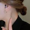 Aretes Simples Metálicos de Círculo Torcido de Zircón Chapado en Oro Real Nicho Elegante de Alto Grado Aretes Geométricos para Mujer