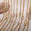 Pulsera de Moda Europea y Americana Collar de Oro de 18K Cadena en Forma de O Collar de Cristal Pulsera de Perlas Collar de Circonita Joyería de Acero Inoxidable