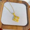 Loja Dourada Mesmo Novo Pingente Cruz Vajra com Diamantes Estilo Chinês Colar Feminino de Alta Retenção de Cor Acessórios Versáteis de Retenção de Cor Primavera e Verão