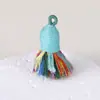Pingente de Borla Pequena de Fio de Algodão Enrolado à Mão Estilo Xizang, Material para Pulseira DIY Feito à Mão, Ornamento de Borla Curta com Tampa Rosqueada