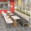 Senzuo lujo ligero comercial sofá de cubierta de restaurante occidental tema de cadena de restaurante de té de Hong Kong mesa y silla buffet de mariscos