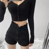 Shorts de Mezclilla Elásticos Talla Grande de Corte A para Mujer Verano 2023 Nuevos de Cintura Alta Adelgazantes Rectos Modernos Hot Pants para Hombres Pequeños