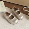Zapatos de Cuero Estilo Coreano para Niñas 2026 Primavera y Otoño Nuevos Zapatos Mary Jane Estilo Ballet con Suela Suave para Bebés Niñas