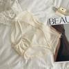Ropa Interior Sexy de Satén Ligero Estilo Guofeng con Encaje y Gasa para Mujer, Transpirable, Sin Marcas, Secado Rápido, Bragas para Dama con Entrepierna Larga