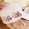 Pendientes Geométricos Tridimensionales de Azúcar Rosa y Circonita para Mujer 2025 Nuevos Pendientes Elegantes de Alta Gama Pendientes Aguja de Plata S925