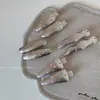 Pinza para el Cabello de Resina de Colores Estilo Coreano con Puntos Plateados Cepillados Nuevo Accesorio para el Cabello Dulce Fresco Versátil Adorno para el Fleco Lateral Pinza de Pato