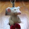 Llavero de dibujos animados de comercio exterior, llavero de oso, oso gris con capucha, juguete de peluche, colgante para coche, llavero de muñeca