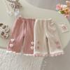 Pantalones de chenilla para niña, talla pequeña izquierda y pequeña derecha, pantalones casuales de invierno para niños con estampado de corazón elegante y forro polar, pantalones de ropa de invierno para bebé