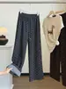 Pantalones anchos de estilo coreano, corte relajado, para mujer, nueva colección otoño 2026, de cintura alta, holgados, favorecedores, con caída fluida, casual, de pierna recta, largos