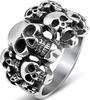 Anillo de calavera de hip-hop europeo y americano para hombre, estilo ins, nicho, retro, anillo de calavera de serpiente, joyería de comercio exterior al por mayor