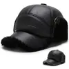 Gorras de Invierno para Hombres de Mediana Edad y Mayores, Gorras de Béisbol Engrosadas, Gorras Casuales Tipo Papá, Gorras Cálidas de Invierno para Mayores con Protección para los Oídos