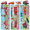 Nuevas pegatinas de camión de bomberos de dibujos animados que cambian de cara, 6 piezas/paquete, para niños, pegatinas de rompecabezas hechas a mano DIY, juguetes de educación temprana y educativos