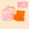 Forma de Biscoito Urso de Manteiga Inserção de Sobremesa Urso Biscoito Fondant Prensado à Mão Simulação 3D Ferramenta de Prensagem para Assar