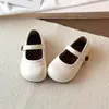 Zapatos de Cuero para Niñas Pequeñas 2026 Otoño Zapatos Individuales para Bebé Punta Redonda Plateada Estilo Coreano Zapatos de Princesa Suela Suave Mocasines de Boca Baja