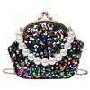Bolso Pequeño 2023 Verano Nuevo Cyber Trendy Lentejuelas Bolso Redondo Pequeño Super Flash Bolso Concha Mini Bolso Bandolera de Un Solo Hombro Bolso de Mujer