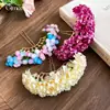 Horquilla floral de tela estilo coreano con un toque sofisticado, horquilla delicada y elegante, accesorio para el cabello floral moderno y versátil.
