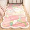 Alfombra Rosa para Mesita de Noche Manta para Mesita de Noche de Dormitorio Habitación de Niñas Niños Almohadillas Gruesas para Pies Imitación Cachemira Antideslizante para Suelo de Mesita de Noche