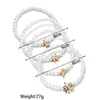 Pulsera Elástica para Mujer Nueva Moda Elegante de Primavera con Perlas de Imitación y Zirconia con Letras