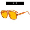 Gafas de sol vintage 2025 con montura grande y doble haz en forma de T, nuevas gafas de sol estilo aviador de red roja con interior de red roja para mujer