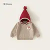 Suéter de Punto para Niños Youbao con Estampado de Estrellas para Niños, Suéter de Punto Elegante con Bloques de Color para Niñas, Suéter Infantil con Gorro Puntiagudo