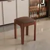 Banqueta Estofada de Madeira Maciça para Casa, Banco Empilhável, Sala de Estar, Casa de Chá, Hotel, Restaurante, Banqueta Baixa para Penteadeira, Banqueta Quadrada Simples Moderna