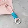 Llavero de cuerda de algodón tejido a mano para llaves de coche, cadena para bolso de teléfono móvil, colgante para taza térmica, equipaje, cordón multifuncional anti-pérdida
