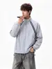 Chaqueta de protección solar a rayas para hombre para exteriores, abrigo deportivo de verano transpirable, ligera, cuello alto, con paneles, chaqueta solar con protección UV