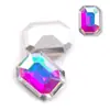 Suministros para Arte de Uñas Pegatinas de Joyería 6x8 mm Rectangulares Octagonales Diamantes de Cristal de Colores Estereoscópicos Diamantes de Cristal de Punta Inferior