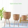 Suporte de Flores Nórdico Simples de Chão Escritório Hotel Cesto de Plantas Verdes Tecido Varanda Vaso de Flores Vertical Suporte Tecelagem Artesanal