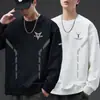 Sudadera para hombre, estilo primavera y otoño, cuello redondo sin capucha, camiseta básica de manga larga, top versátil casual holgado, ropa para hombre