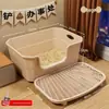 Caixa de Areia para Gatos Extra Grande Anti-Salpicos Semi-Fechada Vaso Sanitário para Gatos Aberta Caixa de Areia para Gatos Extra Grande Suprimentos para Gatos