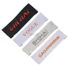 Marcas de Ropa Personalizadas Marcas de Tejido Blanco y Negro para Mujer Cinturón de Algodón Marca Registrada Estéreo 3D Fuente de Fábrica Marcas de Cuello con Impresión de Silicona