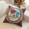 Fabricante de Textiles para el Hogar de Nantong Cabecero de Flor de Peonía de Chenilla Respaldo Suave Estilo Nacional Lujo Ligero Cojín Bordado de Chenilla