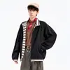Chamarra Reversible de Comercio Exterior Transfronterizo para Hombre Chaqueta de Primavera para Hombre Tendencia Juvenil Cuello Solapa Ropa Exterior Estilo Tendencia de Hong Kong