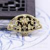 Diadema de joyería hecha a mano DIY accesorios para el cabello abanico tallado flor de soldadura flor mecedora accesorios pasador B119