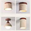 Lámpara de techo para dormitorio a prueba de viento color nogal diseño retro luz para barra de bar sensación de alta gama nueva protección ocular lámpara de techo para sala de estar hierro