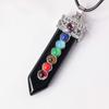 Cross-border Natural Colorido Cristal Pedra Ágata Espada Pingente Chakela Pedra Semipreciosa Yoga Pedra Sete Estrelas Espada Colar